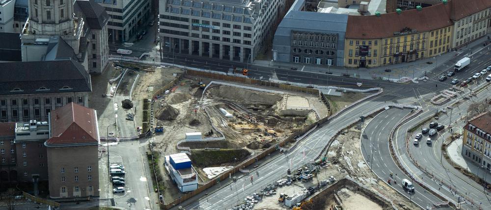 Blick auf die Baustelle am Molkenmarkt.