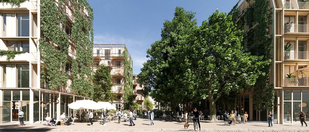 Das geplante Bauprojekt am Kiehlufer in Neukölln mit 300 Wohnungen.