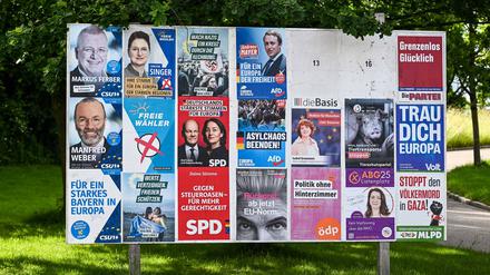 Plakate zur Europawahl: Zwei von drei Regierungsparteien haben Mitglieder verloren.