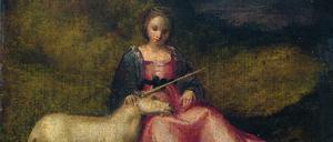 Unbekannt (Venezianisch)Frau mit Einhorn, um 1510