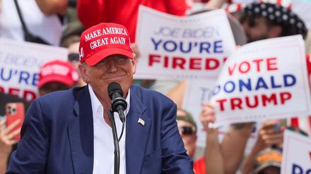 Der ehemalige US-Präsident Donald Trump bei einer Wahlkampfveranstaltung in Las Vegas, Nevada.