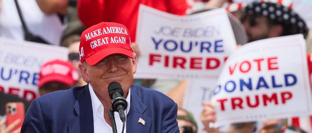 Der ehemalige US-Präsident Donald Trump bei einer Wahlkampfveranstaltung in Las Vegas, Nevada.