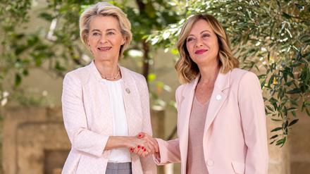 Verstehen sich bestens: Italiens Regierungschefin Giorgia Meloni (l.) und Ursula von der Leyen, Präsidentin der Europäischen Kommission.