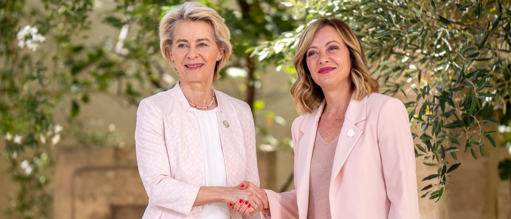 Verstehen sich bestens: Italiens Regierungschefin Giorgia Meloni (l.) und Ursula von der Leyen, Präsidentin der Europäischen Kommission.
