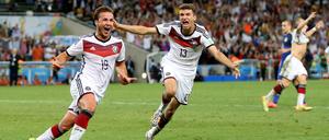 Mario Götze und Thomas Müller 2014 bei der WM.