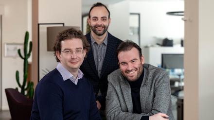 Die Gründer der App „ENote“, Boian Videnoff, Josef Tufan und Evgeny Mitichkin.