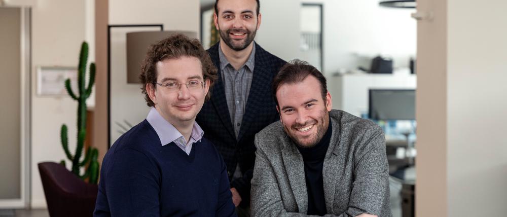 Die Gründer der App „ENote“, Boian Videnoff, Josef Tufan und Evgeny Mitichkin.