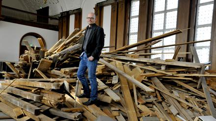 Das Herzstück der Schule war jahrelang gesperrt. Der heutige Schulleiter Andreas Steiner (hier: 2017) kennt sein Gymnasium nur als Baustelle. 