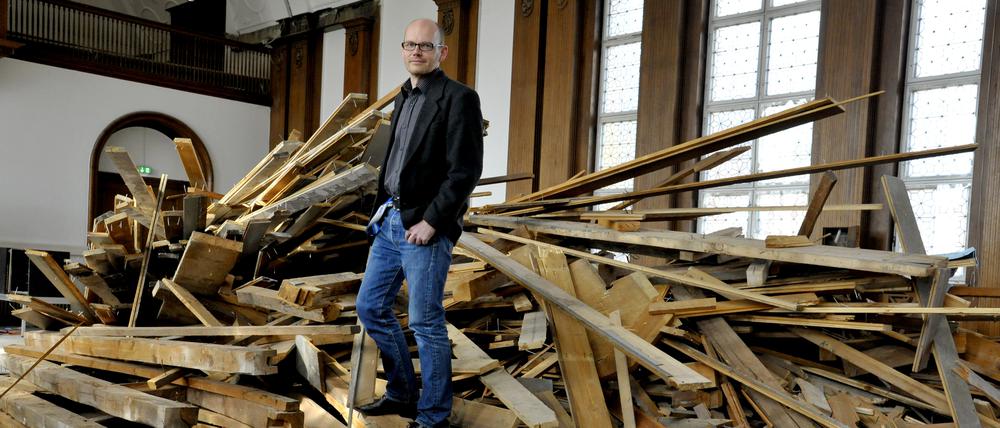 Das Herzstück der Schule war jahrelang gesperrt. Der heutige Schulleiter Andreas Steiner (hier: 2017) kennt sein Gymnasium nur als Baustelle.