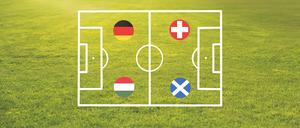 Deutschland muss sich in der Gruppe A gegen Schottland, Ungarn und die Schweiz behaupten. 