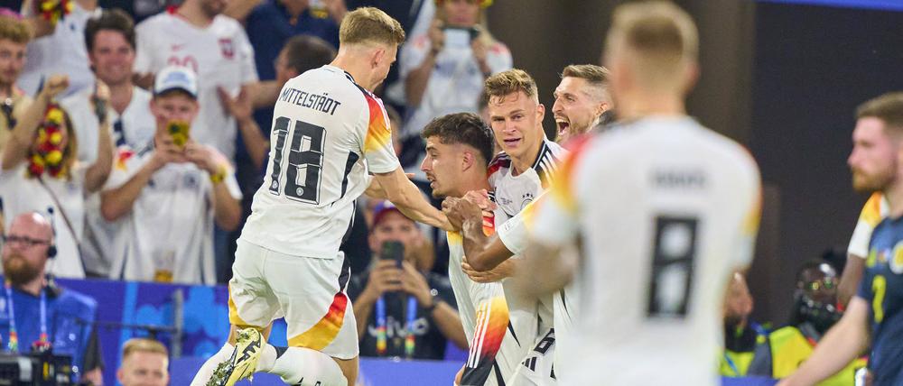 Kai Havertz, DFB 7 celebrates his goal, happy, laugh, celebration, 3-0 in the group stage match GERMANY - SCOTLAND of the UEFA European Championships 2024 on Jun 14, 2024 in Munich, Germany.
