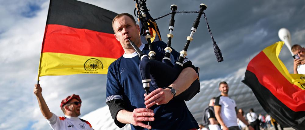 Fans aus Schottland und Deutschland in München.