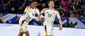 Nicht einzufangen. Jamal Musiala (links) und Florian Wirtz hatten großen Anteil am offensiv überzeugenden Auftritt der Nationalmannschaft.