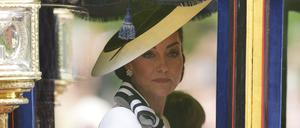 Die britische Prinzessin Catherine von Wales nimmt an der „Trooping the Colour“-Parade zu Ehren des britischen Königs Charles teil.