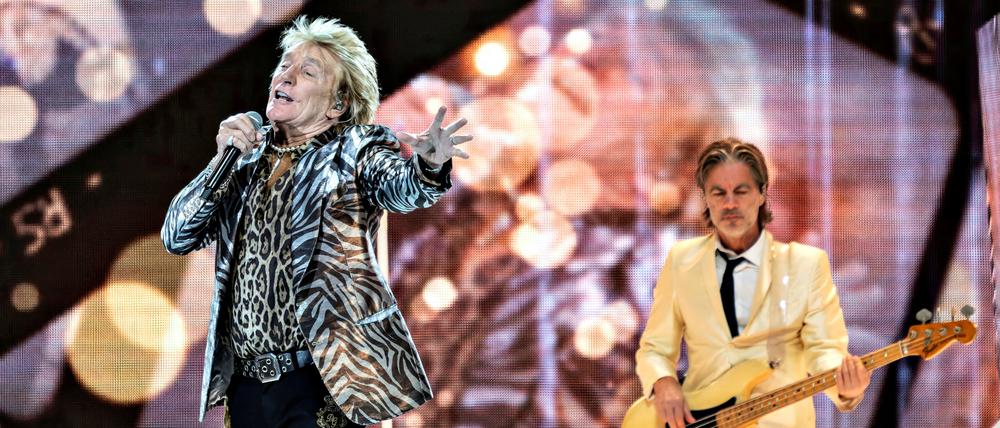 Rod Stewart beim Konzert in der Royal Arena in Kopenhagen, Dänemark.