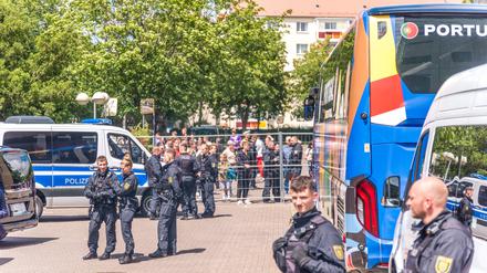 Ankunft der Fußball-Nationalmannschaft von Portugal.
