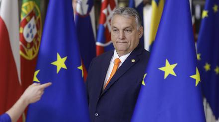  Ungarns Premier Viktor Orbán zu Beginn eines EU-Gipfels 2019.