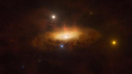 Die Galaxie SDSS1335+0728 leuchtet auf.