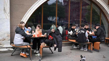Ein Fastfood-Restaurant in Moskau.