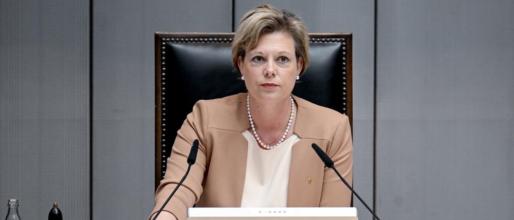 Cornelia Seibeld (CDU), Präsidentin des Abgeordnetenhauses von Berlin, leitet die 47. Plenarsitzung des Berliner Abgeordnetenhauses.