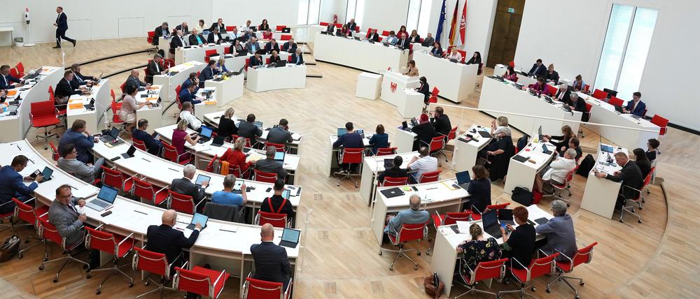 Einer Landtagssitzung im Brandenburger Landtag.