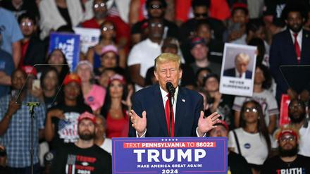US-Präsidentschaftskandidat Donald Trump bei einem Wahlkampf-Auftritt am Samstag in Philadelphia/Pennsylvania.