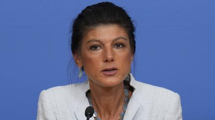 Sahra Wagenknecht auf einer Pressekonferenz am 10. Juni.