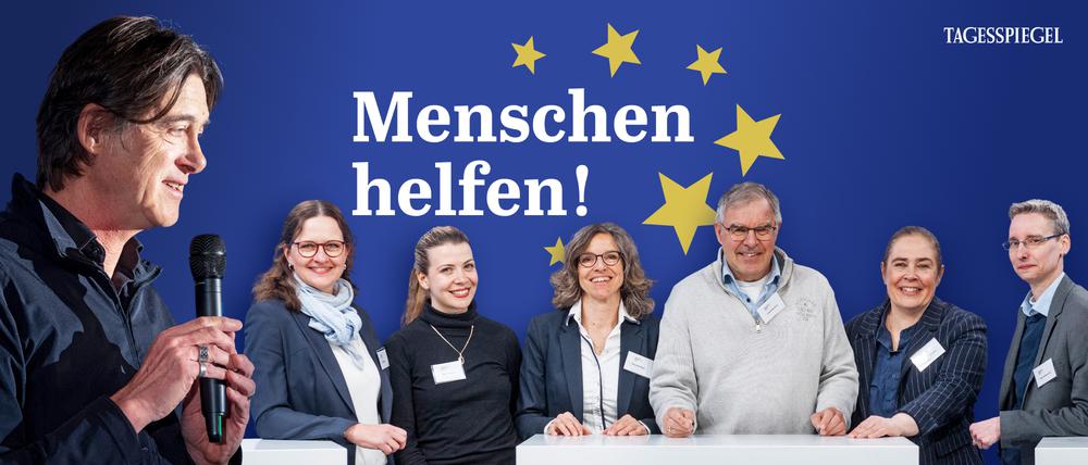 Das Team von Spendenaktion Der Tagesspiegel e.V. bei der Spendenvergabe credit: David Heerde