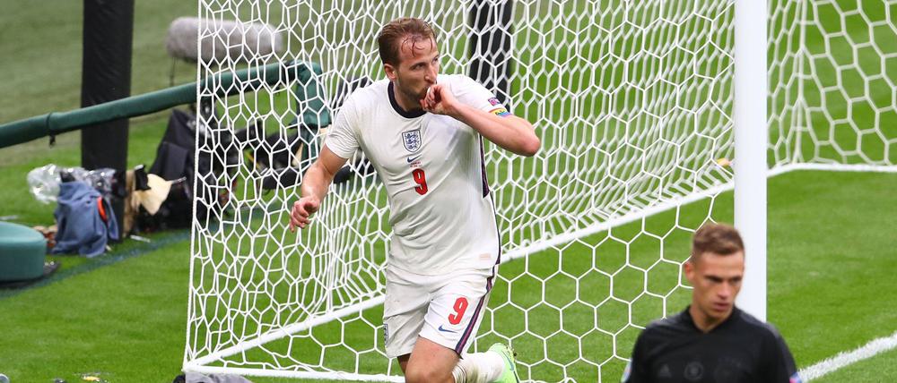 Harry Kane (l.) erzielte bei der EM vor drei Jahren das 2:0 gegen Deutschland.