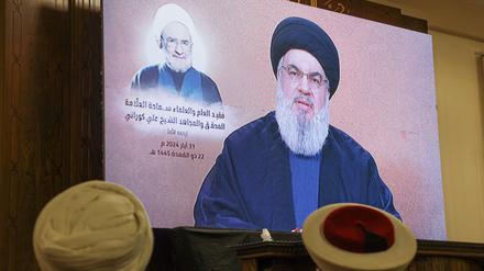 Hisbollah-Chef Nasrallah während einer TV-Ansprache im Mai 2024.