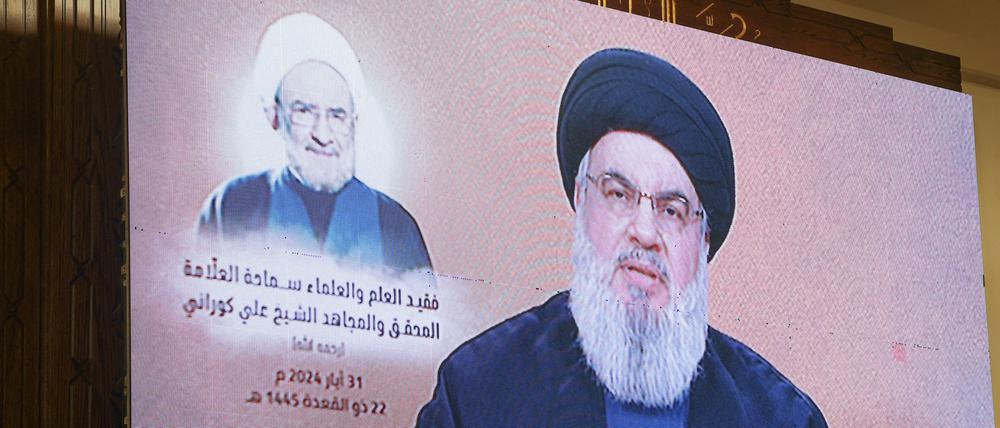 Hisbollah-Chef Nasrallah während einer TV-Ansprache im Mai 2024.