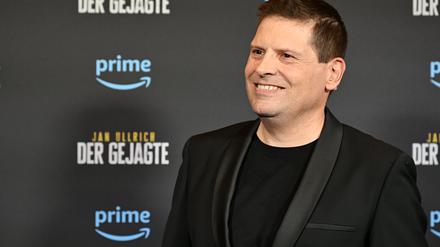 In München. Der ehemalige Radprofi Jan Ullrich stellt seine Dokumentation ·Jan Ullrich - Der Gejagte· im Filmtheater Sendlinger Tor vor. 
