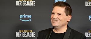 In München. Der ehemalige Radprofi Jan Ullrich stellt seine Dokumentation ·Jan Ullrich - Der Gejagte· im Filmtheater Sendlinger Tor vor.