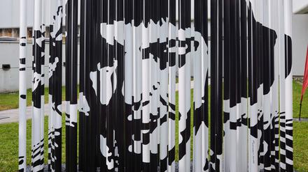 Die Ingeborg-Bachmann-Installation im Ingeborg-Bachmann-Park. 