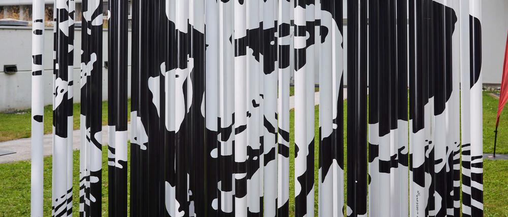 Die Ingeborg-Bachmann-Installation im Ingeborg-Bachmann-Park.