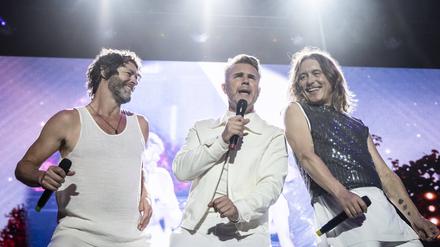 Die Band Take That auf einem Konzert in Dänemark.