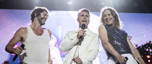 Die Band Take That auf einem Konzert in Dänemark.