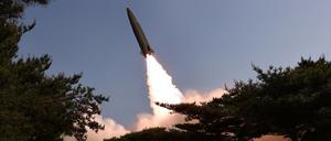 Start einer nordkoreanischen Rakete.