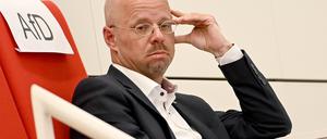 Andreas Kalbitz, früherer Fraktions- und Parteichef der AfD in Brandenburg, im Landtag. 