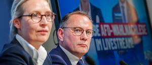 Die AfD-Parteichefs Alice Weidel und Tino Chrupalla.