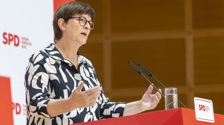 Saskia Esken, SPD-Bundesvorsitzende, sagt, die DL 21 sei „keine Organisation der SPD“