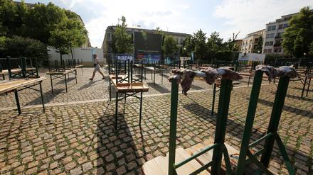Abgesagt: Das EM-Spiel Deutschland gegen Dänemark wird am Samstag nicht auf dem Luisenplatz übetragen.