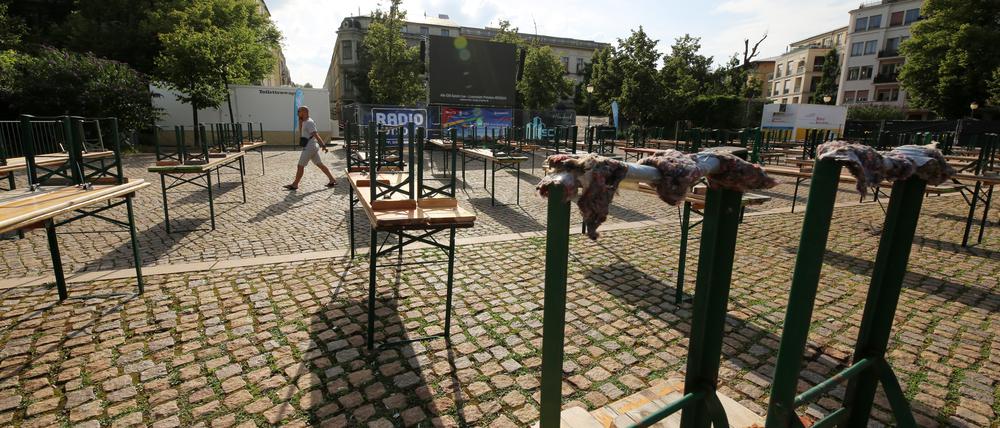 Abgesagt: Das EM-Spiel Deutschland gegen Dänemark wird am Samstag nicht auf dem Luisenplatz übetragen.