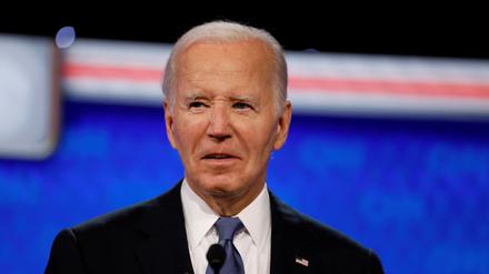 Kraftloser Auftritt: US-Präsident Joe Biden bei der CNN-Debatte in Atlanta. 