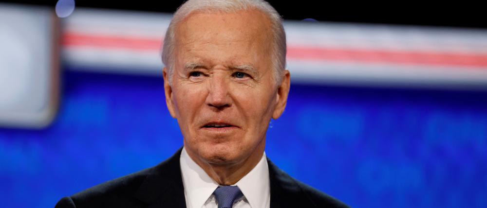 Kraftloser Auftritt: US-Präsident Joe Biden bei der CNN-Debatte in Atlanta. 
