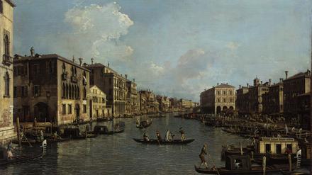 Das Gemälde „Der Canal Grande mit Blick in südöstlicher Richtung auf die Rialtobrücke“ wurde um 1758/59 von dem Rokoko-Maler Canaletto im Auftrag des aus Berlin stammenden Kaufmanns Sigismund Streit geschaffen. Am linken Bildrand ist der Palazzo Streits zu sehen.