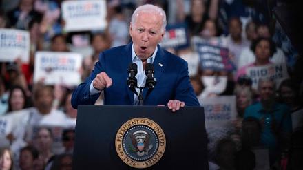 US-Präsident Joe Biden in North Carolina. 