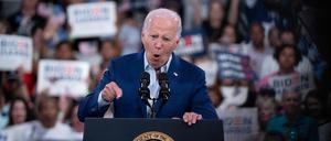 US-Präsident Joe Biden in North Carolina. 