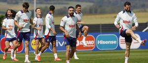 Das spanische Team bereitet sich auf das anstehende Achtelfinale gegen Georgien vor.  