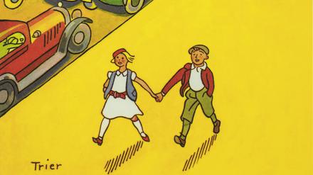 Walter Triers Titelillustration für Erich Kästners Kinderroman „Pünktchen und Anton“ von 1931.